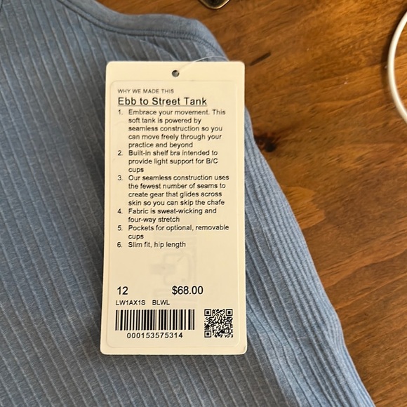 Blue Ribbed Tank Top - Picture 2 of 5